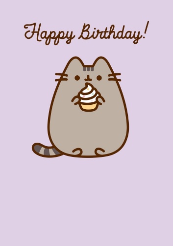 Pusheen Happy Birthday Cupcake Greeting Card